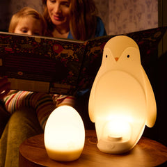 Tommee Tippee 2-in-1 Portable Penguin Nursery Night light with Portable Egg Light, Adjustable Brightness, USB-Powered