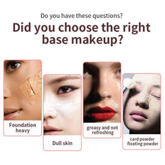 CC Cream Mushroom Head Foundation - Moisturizing Natural Concealer - Bright Makeup Base Air Cushion Foundation BB Cream, Nature Makeup Moisturizing Concealer