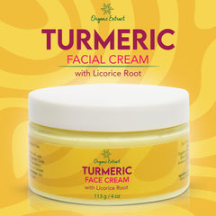 Turmeric Facial Cream - 4 fl oz / 113 g - Natural Turmeric Skin Brightening - Daily Facial Moisturizer, Fights Acne, Evens Tone, Fades Scars, Sun Damage, & Age Spot - Intense Hydration