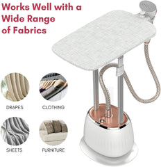 INGUNAR 2 in 1 Vertical Garment Steamer, 10 Levels Settings, 1800W, 10 levels, 1.6L Tank, 40g/min Steam, Wide Head