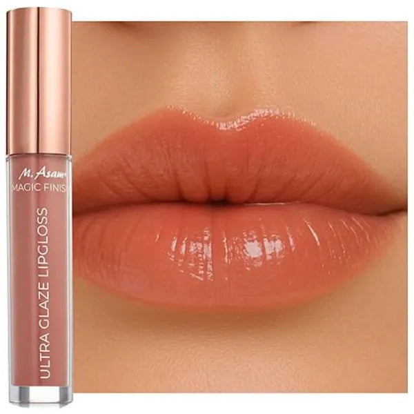 M. Asam MAGIC FINISH ULTRA GLAZE LIPGLOSS crispy peanut plumping lip gloss for supple lips with intensive shine, lip care with hyaluronic acid & peptide, delicate vanilla aroma, 0.13 Fl Oz