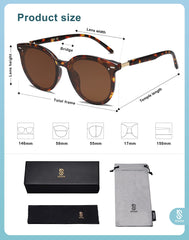 SOJOS Classic Retro Round Sunglasses Women Men Large Glasses SJ2067