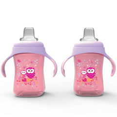Avima Baby 10 oz Soft Spout Sippy Cups, Pink (Set of 2)