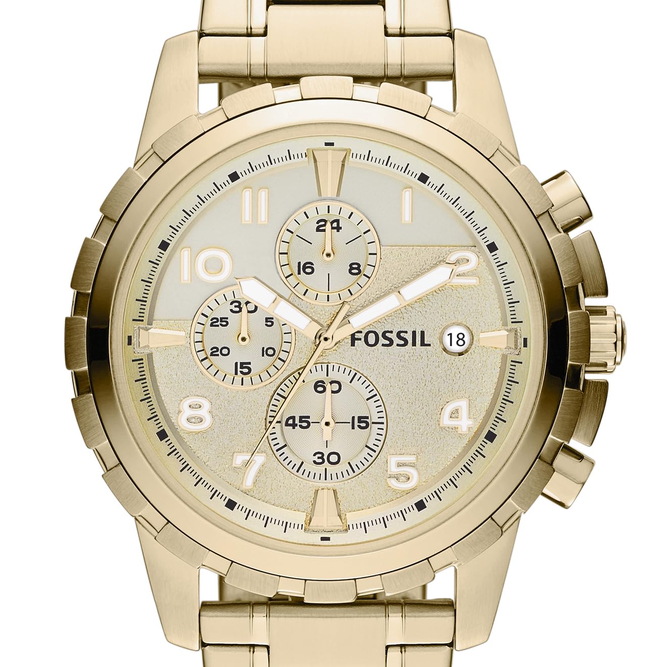 Fossil Men's Dean Stainless Steel Quartz Dress Chronograph Watch Gold