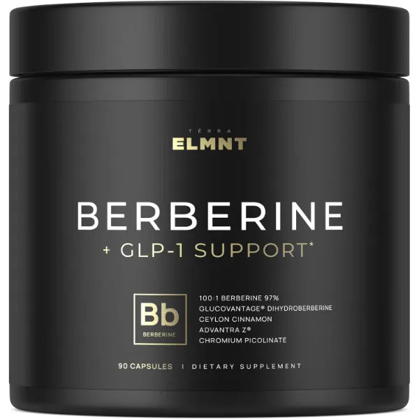 TERRA ELMNT Super GLP-1 Berberine Weight Loss Supplement w. Dihydroberberine, Ceylon Cinnamon, Green Tea, Chromium Picolinate - Ultra High Potency 100:1 Berberine Natural GLP1 for Weight Loss Pills for Women