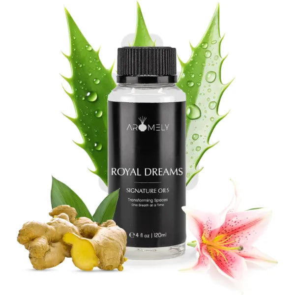AROMELY Royal Dreams Inspired by Westin Hotels - Aromely Hotel Selection Diffuser Oil - Fragrance from 5-Star Hotels - Luxurious Notes of White Tea, Aloe Vera, Ginger, Amber and Musk (120ml)