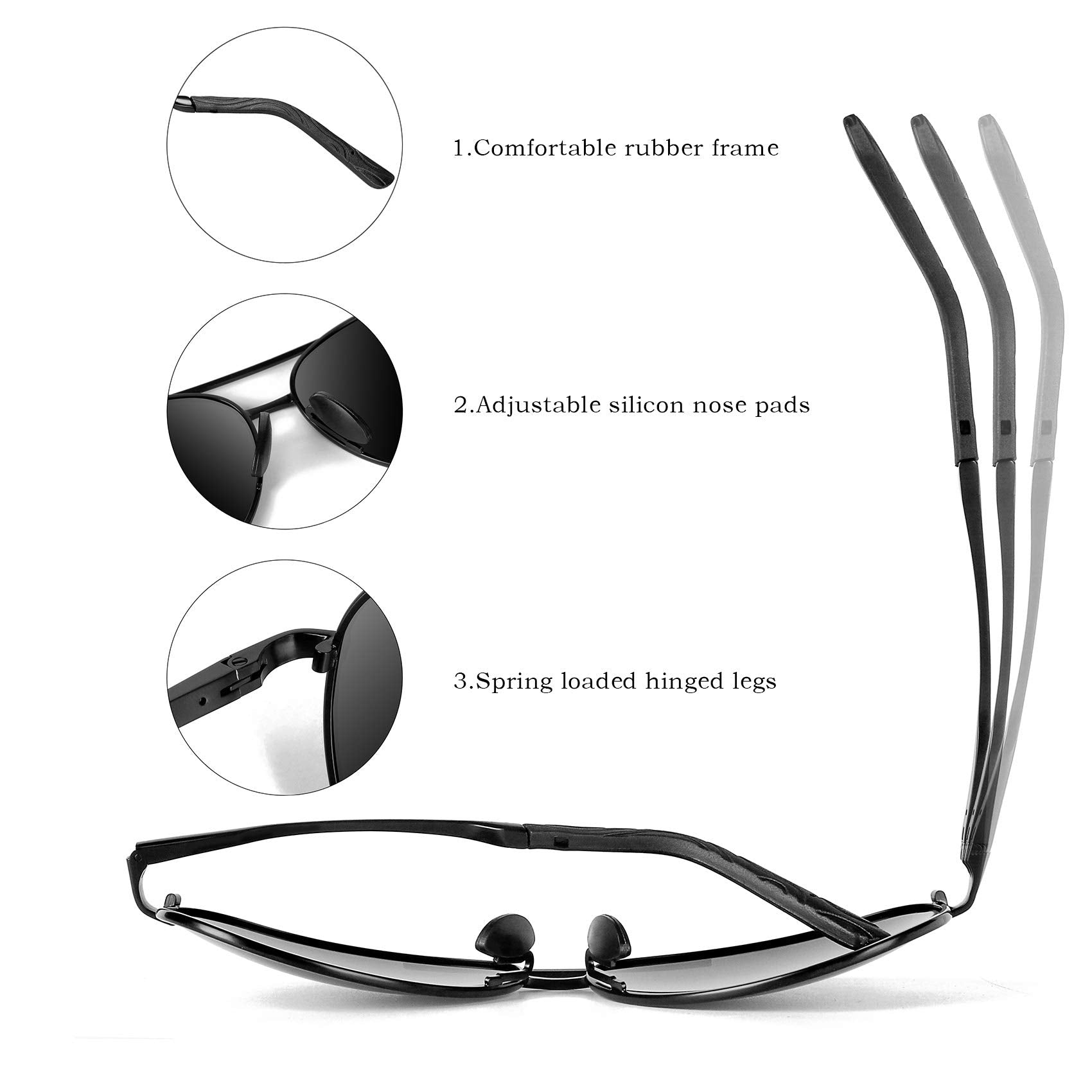 Aviator Sunglasses for Men Polarized Women-mxnx UV Protection Lightweight Driving Fishing Sports Mens Sunglasses MX208