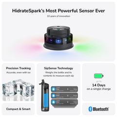 Hidrate Spark STEEL Smart Water Bottle - Tracks Water Intake & Glows to Remind You to Stay Hydrated, Straw, 21 oz, Black