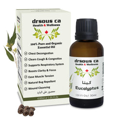 Drsous Ca Organic Eucalyptus Oil for Diffuser 30ml | 100% Pure and Natural Cold Pressed Eucalyptus Essential Oil for Aromatherapy, Skin care, and Muscle Relief | Made in Palestine