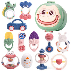 TOYBY Baby Rattles Toys Set Infant Toys for 0-3 Months Baby Toys 3-6 Months Newborn Toys, Infant Shaker Grab and Spin Rattles Toy for Babies 0-6-12 Months- 12PCS