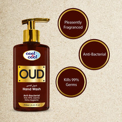 Cool & Cool Arabic Series Oud Hand Wash -250Ml - Antibacterial, Alcohol-Free, Moisturizing with Vitamin E, 99% Germ-Killing Formula