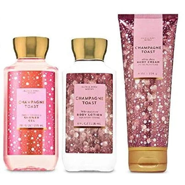 Bath & Body Works Champagne Toast Gift Set - Body Lotion - Body Cream and Shower Gel - Full Size
