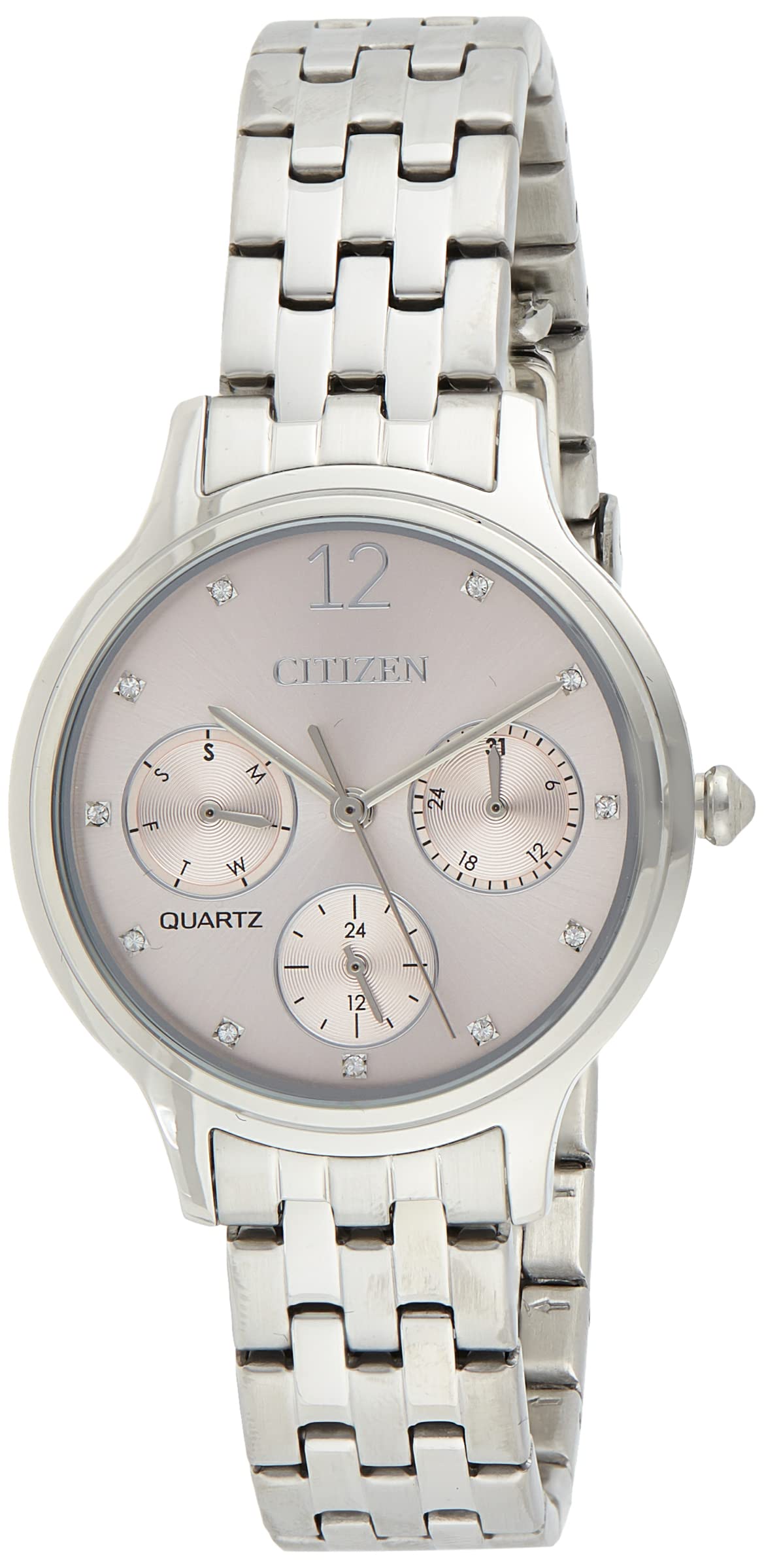 Citizen Womens Quartz Watch, Analog Display And Stainless Steel Strap - Ed8180-52X