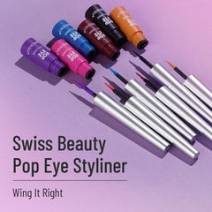 SWISS BEAUTY Semi-Matte Pop Waterproof and Long lasting Liquid Smudge Proof Eyeliner Makeup Quick Drying Shade - Clover Green, 3 ml