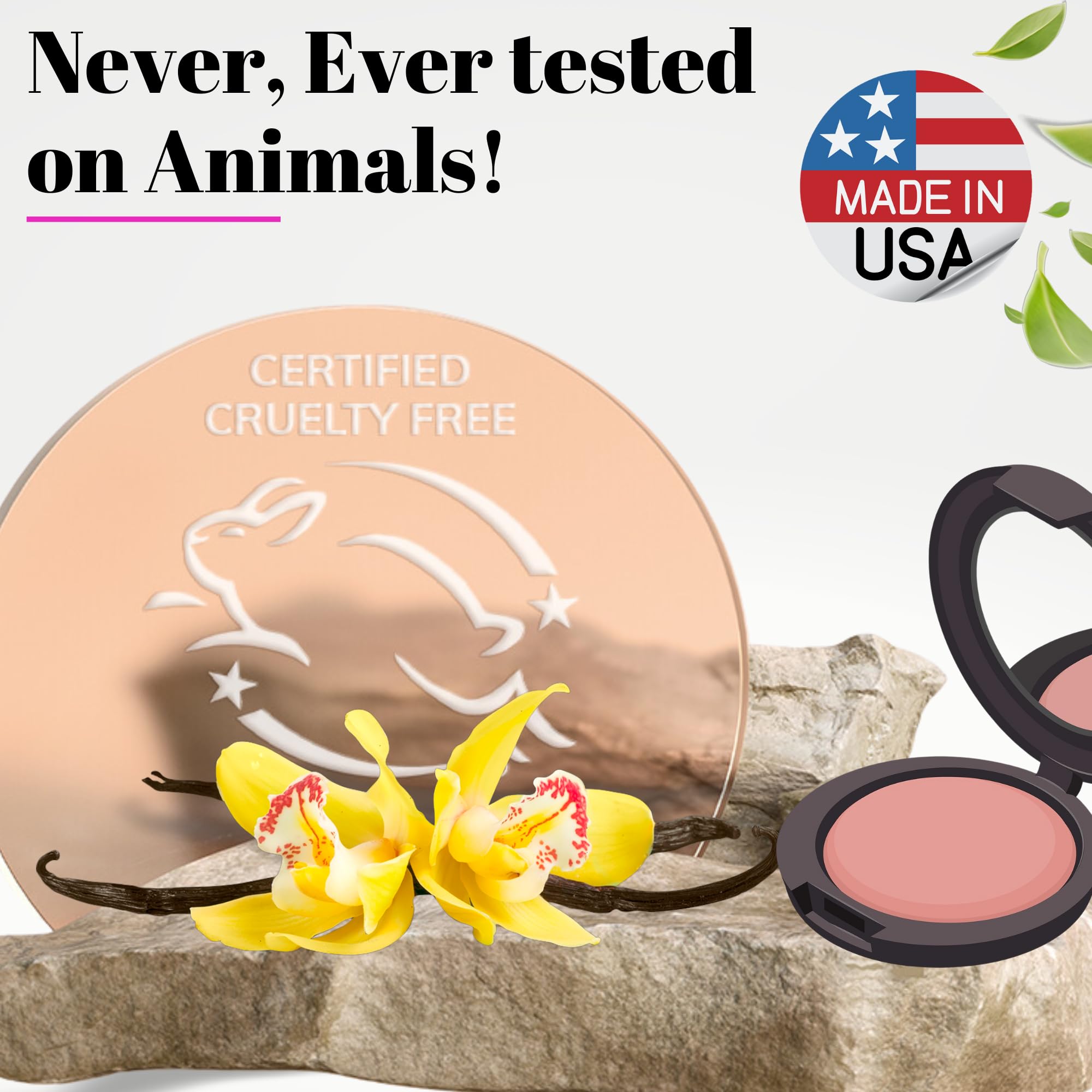 Better'n Ur Cheeks Mineral Blush (FLUSH) - Organic Botanicals & Minerals - Cruelty Free - Talc Free - Silky - Long Lasting - Made in USA