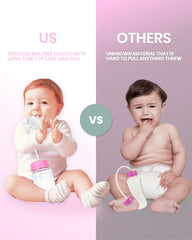 Skywin Self Feeding Baby Bottle 8oz Bottle Holder for Baby - 2 Pack Baby Bottle with Straw, Anti Colic, for Convenient Feeding (Pink)