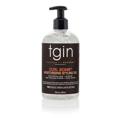tgin Curl Bomb Moisturizing Styling Gel – Frizz Control, Curl Defining & Moisturizing Hair Gel with Olive Oil & Nettle Leaf – Curly Hair Products, Pump Bottle for Curly, Coily & Wavy Hairs (13oz)