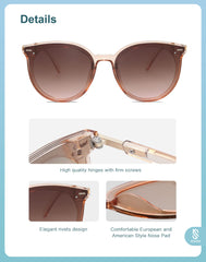 SOJOS Classic Retro Round Sunglasses Women Men Large Glasses SJ2067