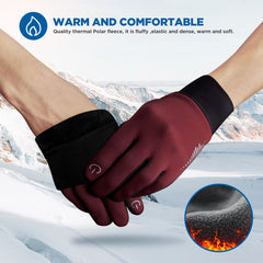 SIMARI Winter Gloves Men Women Touch Screen Glove Cold Weather Warm Gloves Freezer Work Gloves Suit for Running Driving Cycling Working Hiking 102 - Ruby Wine