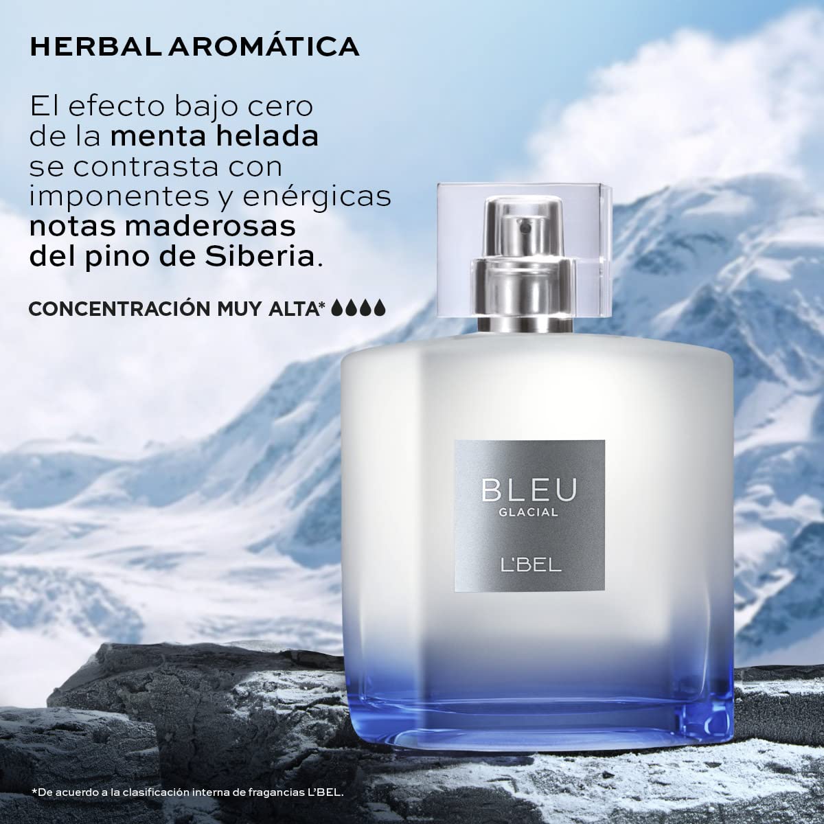 L'BEL - Bleu Glacial Men's Perfume Long Lasting 100 ml