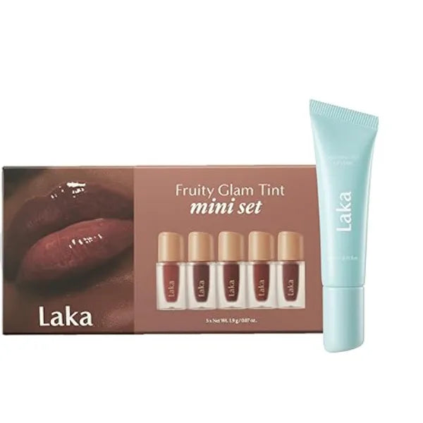Laka Fruity Glam Tint Mini Set 5pc & Soothing Prep Lip Mask