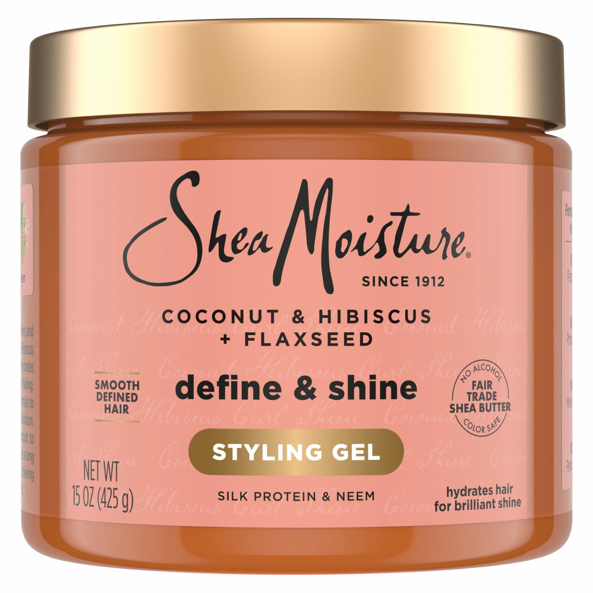 SHEA MOISTURE SheaMoisture Defining Styling Gel For Thick, Curly Hair Coconut and Hibiscus Paraben-Free Frizz Control Styling Gel 15 oz