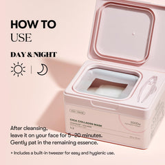 VT COSMETICS Daily Collagen Mask 30ea | Facial Sheet Mask for Firming, Plumping, and Improving Skin Elasticity, 30 Day Supply, Korean Skincare