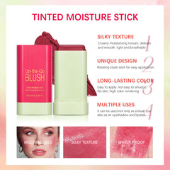 Blushers for Cheeks Make Up - Creamy Lightweight Multi-Stick for Face Eyes & Lip - Long-lasting 3-in-1 Multi-Use Blusher Contour Stick - Moisturize and Blendable Blush for TDMKTture Look (Hot Red)