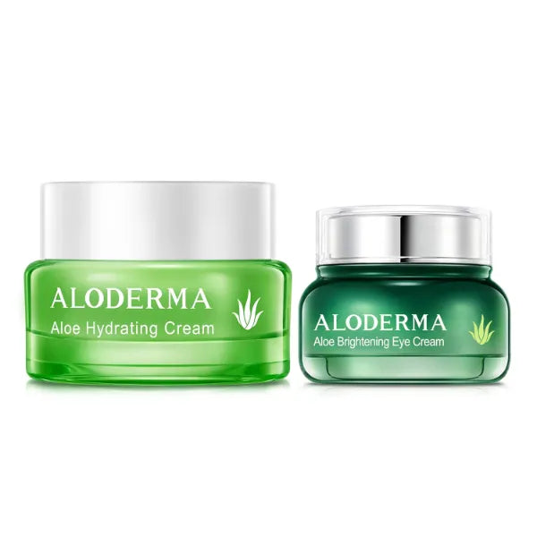 Aloderma Aloe Cream Set, 2 pieces - Hydrating Cream, Brightening Eye Cream