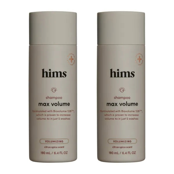 hims Max Volume Shampoo, Volumizing Natural Shampoo for Men with Biotin Adds Volume, Shine & Bounce - Citrus Spice - 6.4 fl oz (Pack of 2)