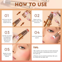 Ofanyia Contour Wand, Liquid Face Contour Stick with Cushion Applicator, Cruelty-free Silky Smooth Lightweight Blendable Shimmer Contour Beauty Wand for Face Cheekbone Glow (01# Contour)