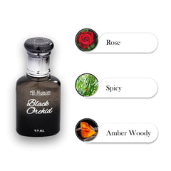 Alcohol Free Attar Roll On - 9.9ml | Exquisite & Long Lasting Fragrance (Pack of 1-9.9ml, Black Orchid)