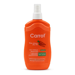 Carrot Sun Natural Tanning Oil, 200ml, 100% Natural Ingredients, Silicone Free, Maximum Browning