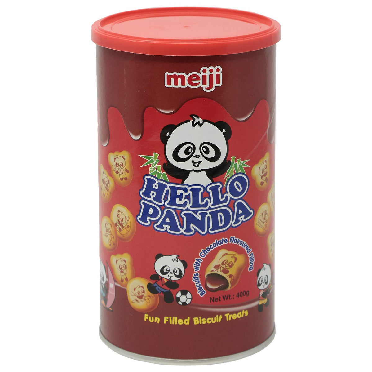 Meiji Hello Panda Chocolate Filled Biscuit Can, Crunchy & Creamy Snack, Fun Treat for Kids & Adults, Perfect for Parties & Gifting - 360g