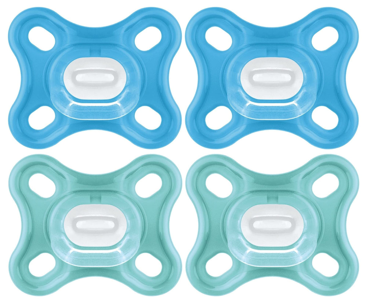 MAM Comfort Baby Pacifier, 100% Lightweight Silicone, 0-3 Months, Baby Boy (Pack of 4)