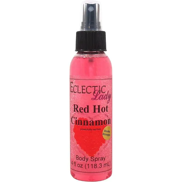 Eclectic Lady Red Hot Cinnamon Body Spray, Double Strength, 4 ounces, Body Mist for Women with Clean, Light & Gentle Fragrance, Cologne with Soft, Subtle Aroma For Daily Use
