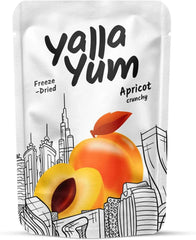 YallaYum Freeze Dried Crunchy Snack - Apricot - 40 g, 100% Fruit, Non-GMO, No Added Sugar, No Additives Added, Vegan, | Healthy Snack for On-the-Go