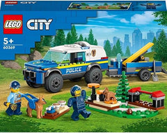 LEGO 60369 City Mobile Police Dog Training Set, SUV Toy Car with Trailer, Obstacle Course and Puppy Figures, Animal Playset for Boys and Girls Aged 5 Plus