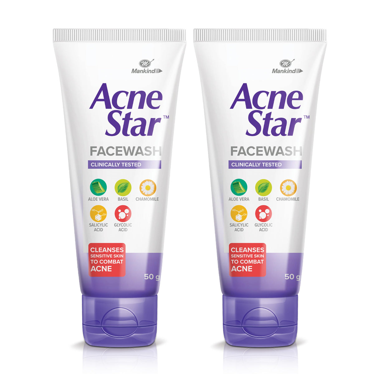 Acnestar Mankind Unisex Face Wash - (50 Gr, 2 Pc)