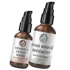 Foxbrim Naturals Radiant Skincare Pair Vitamin C Face Serum & Ocean Mineral Moisturizer