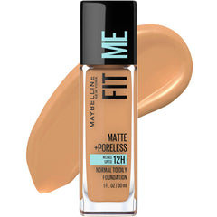 Maybelline New York Fit Me Matte Plus Pore Less Foundation Makeup, Normal to Oily, Toffee, 1 Fluid Ounce