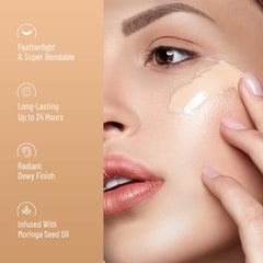Swiss Beauty Studio Finish Full coverage Foundation, Face Makeup, Natural Beige, 30ml