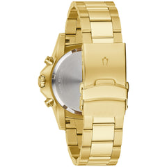 Bulova Men's Classic Sport 6-Hand Chronograph Quartz Watch, Calendar Date, Luminous Hands and Markers, 100M Water Resistant, 44mm - Gold Tone Stainless Steel
