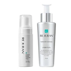 REJURAN® c-PDRN® Korean Skin Care Bundle – Turnover Ampoule Face Serum & Moisture Bubble Cleansing Water for Firming, Hydrating, Radiant Skin and Gentle Makeup Removal