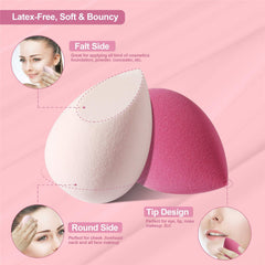 MOMENT 4 Pieces Makeup Sponge Set Beauty Blender Sponges Makeup Eggs with Case Latex-Free Vegan Foundation Applicator Makeup Puff for Powder Cream