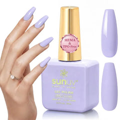 SUNUV 15ml Hema Free TPO Free Gel Nail Polish,Soak Off UV/LED Nail Gel Long Lasting Gel Polish, High Gloss, Salon Quality Nail Art Manicure, Ideal DIY Home Gift for Women-Pale Violet
