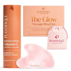 PLANTIFIQUE Korean Vitamin C Face Massage Serum Hydrating Anti Aging Collagen & Peptides Formula Perfect for Gua Sha Facial Massage & Even Skin Tone Glow