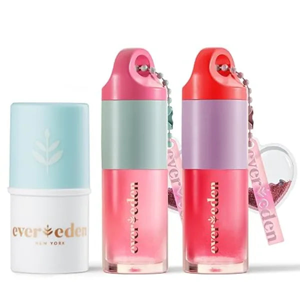 Evereden Baby & Kids Lip Care Kit Non Toxic Lip Balm & Tinted Lip Gloss Set Clean Baby Care, Hydrating, Vegan Clean Makeup for Kids Soothing & Hydrating Kid Lip Gloss