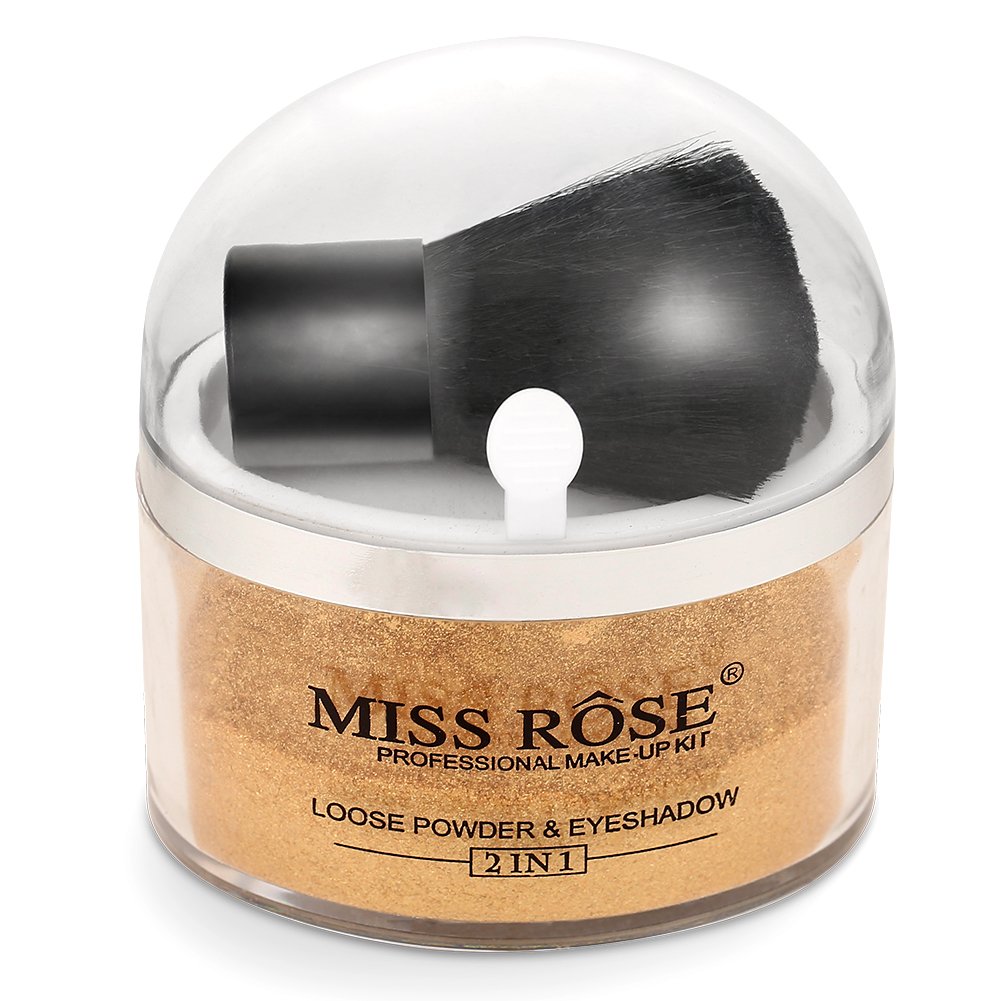 Professional Loose Face Powder, Makeup Kit Loose Powder, Facial Cosmetic for Setting or Foundation, Lightweight, Long Lasting(Gold)