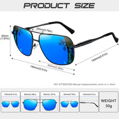 KANASTAL Polarized Sunglasses for Men Women, Large Memory Metal Frame Lightweight Sun Glasses 100% UV400 Protection Shades for Driving